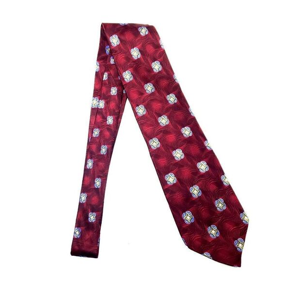 Jz Richards Von Maur Silk Tie Print Red Floral Abs - Picture 7 of 7